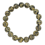 Bracelet en perles de jaspe dalmatien 10mm en pierre naturelle fait main