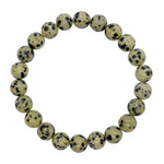Bracelet en perles de jaspe dalmatien 8mm en pierre naturelle