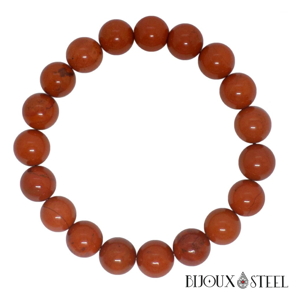 Bracelet Paracorde Tête De Taureau - Laiton Et Perles De Jaspe Rouge, Fait Main, étanche