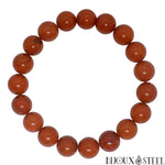 Bracelet en perles de jaspe rouge 10mm en pierre naturelle