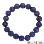 Bracelet en perles de lapis lazuli 10mm en pierre naturelle