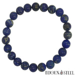 Bracelet en perles de lapis lazuli 8mm en pierre naturelle
