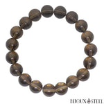Bracelet en perles de quartz fumé 10mm en pierre naturelle