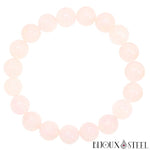 Bracelet en perles de quartz rose 10mm en pierre naturelle