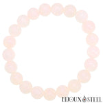 Bracelet en perles de quartz rose 8mm en pierre naturelle