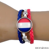 Bracelet à drapeau de la France en simili cuir