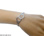 Bracelet menotte argentée en acier inoxydable