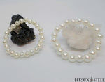 Bracelets de perles blanches nacrées pour femmes imitations sur pierres naturelles