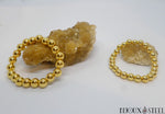 Bracelets de perles dorées 8mm et 10mm pour femmes sur pierre naturelle de calcite