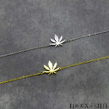 Bracelets à feuille de cannabis doré ou argenté en acier inoxydable