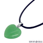 Collier à pendentif coeur en pierre d'aventurine verte