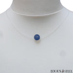 Collier une perle d'aventurine bleue 8mm et son cordon de nylon
