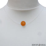 Collier à perle naturelle d'aventurine orange 10mm et son cordon de nylon