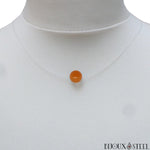 Collier à perle naturelle d'aventurine orange 8mm et son cordon de nylon