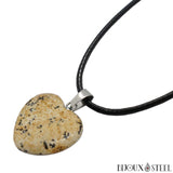 Collier à pendentif coeur en pierre naturelle de jaspe paysage
