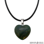 Collier à pendentif coeur en pierre d'agate indienne