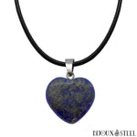 Collier à pendentif coeur en pierre de lapis lazuli
