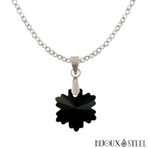 Parure Bijoux Noël Flocon De Neige — Collier & Boucles D'oreilles En Cristal Brillant - 3