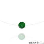 Collier à perle de jade de Malaisie 10mm en pierre naturelle sur fil de nylon