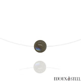 Collier à perle de labradorite 10mm en pierre naturelle sur son fil de nylon