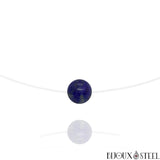 Collier à perle de lapis lazuli 10mm en pierre naturelle sur fil de nylon