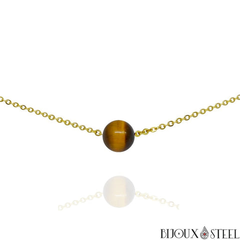 Bracelet Jupiter en acier inoxydable et pierre naturelle, Oeil de Bracelet Jupiter en acier inoxydable et pierre naturelle, Oeil de