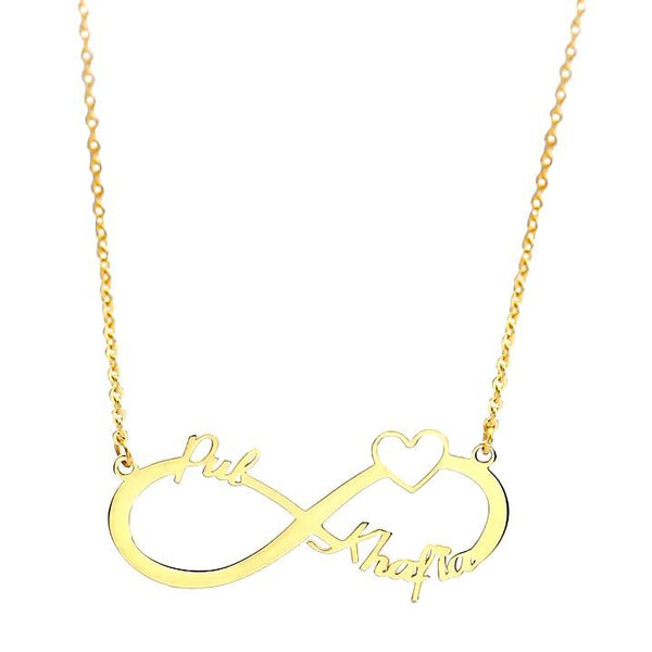 Double Collier Personnalisé Prénom - Argent 925 - Cœur & Lettre - Cadeau Femme