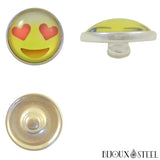 Bouton pression snap emoji ou émoticône interchangeable pour bijoux