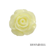 Bouton pression à fleur de rose blanc cassé pour bijoux interchangeables