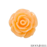 Bouton pression à fleur de rose orange mandarine pour bijoux interchangeables