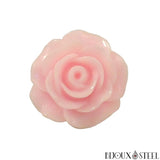 Bouton pression à fleur de rose rose pour bijoux interchangeables