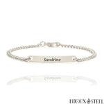 Bracelet gourmette personnalisé, en acier inoxydable, maille milanaise, pour homme, modèle Yael Bracelet gourmette personnalisé, en acier inoxydable, maille milanaise, pour homme, modèle Yael