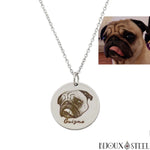 Gravure photo chien animal sur collier à pendentif médaille personnalisable