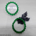Parure bracelet en perles de jade vert de Malaisie 8mm en pierre naturelle