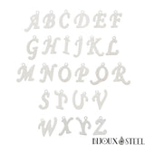 Pendentifs lettres initiales argentées pour bagues ajustables à pendentif en acier inoxydable
