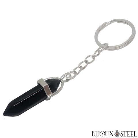 Porte-clé noir marbré Argenté - Les Perles de Mélina Porte-clé noir marbré Argenté - Les Perles de Mélina
