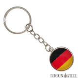Porte-clés à chaîne argentée drapeau de l'Allemagne