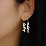 Boucles d'oreilles pendantes prénoms personnalisables