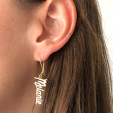 Boucles d'oreilles pendantes prénoms personnalisées
